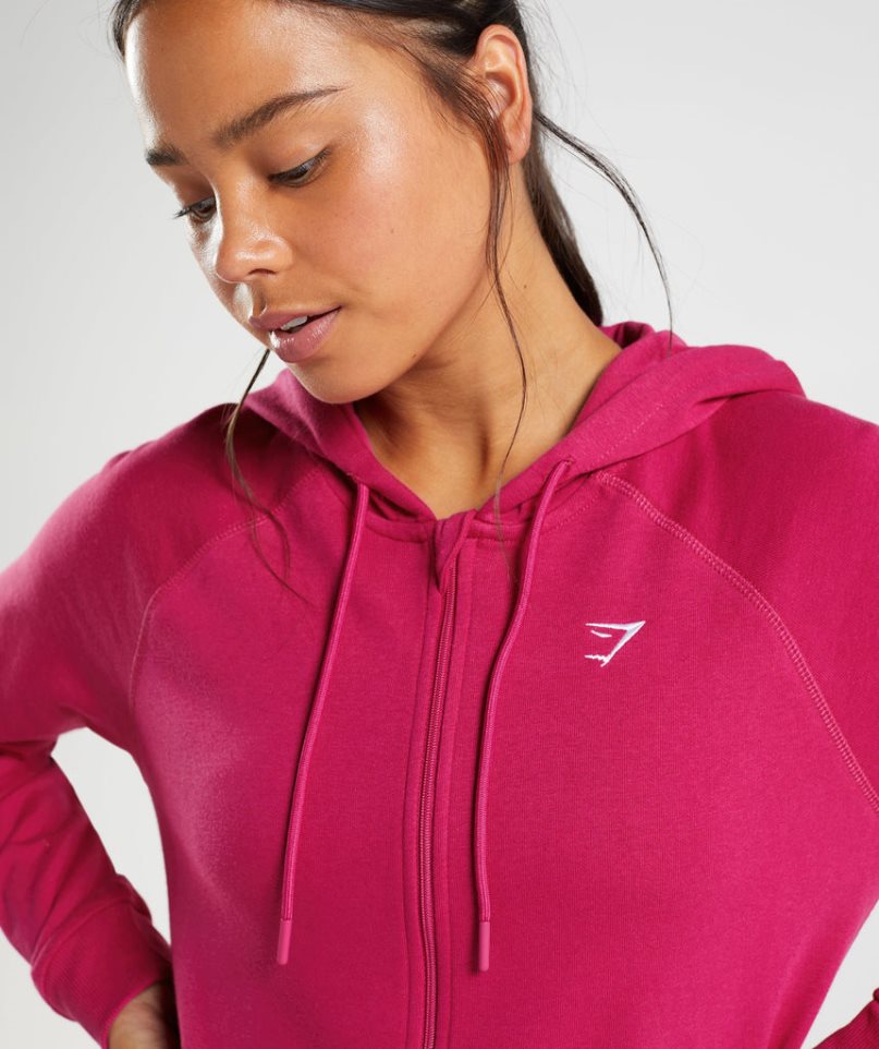 Women's Gymshark Training Zip Hoodie Fuchsia | CA D5N038